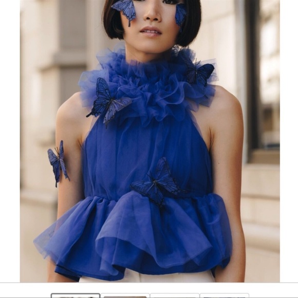 Cobalt Blue Tulle Top - Picture 6 of 7